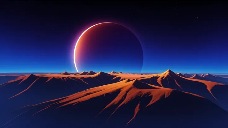 space island, eclipse, surreal, stars, sky