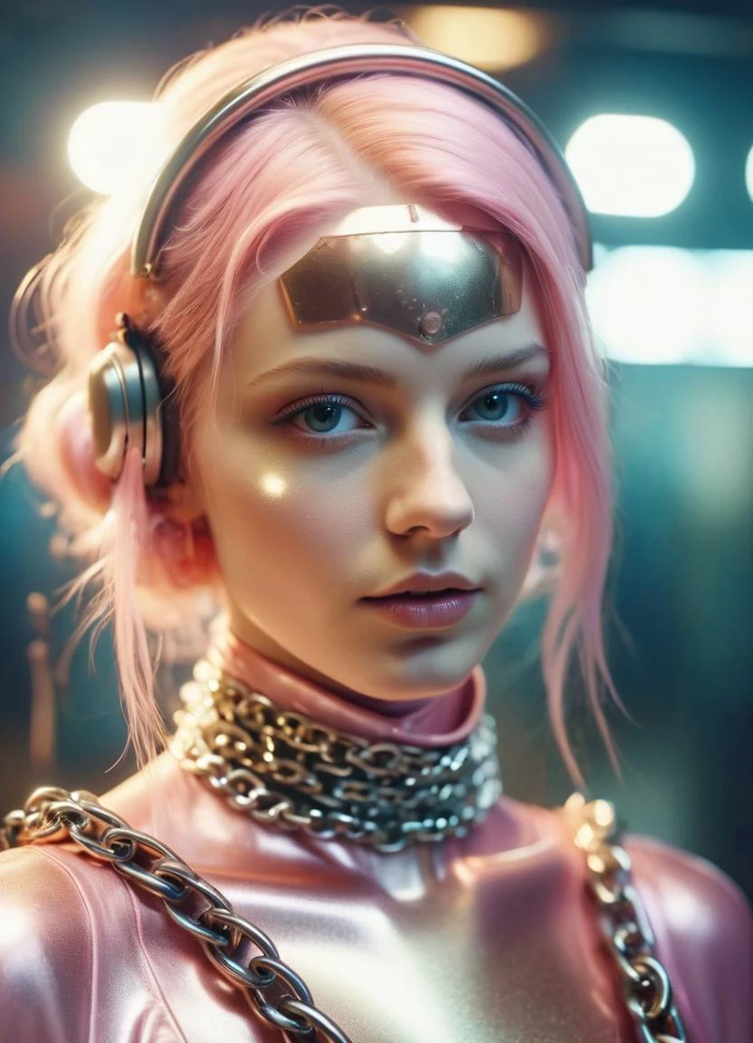 cinematic photo a person in a metal suit with a chain, in the style of gum bichromate, camilla d'errico, light bronze and pink, disfigured forms, webcam photography, religious subjects, donna huanca <lora:DonMP4ste11F41ryT4l3XL:0.8> DonMP4ste11F41ryT4l3XL . 35mm photograph, film, bokeh, professional, 4k, highly detailed, subsurface scattering, Photorealistic, Hyperrealistic, analog style, realistic, film photography, soft lighting, heavy shadow