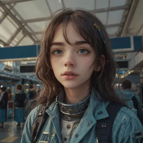 (close-up, dynamic angle:1.3), best quality, ultra-detailed,
1girl, school uniform, bag, jacket,
kaisatsu, automatic ticket gate, train station, scenery, sign, real world location, indoors, ceiling
(((scifi_n22))), <lora:Scifi_Portraits:0.9>,
<lora:kokusai_tenjijyo_eki_SD15_V1:0.9>
