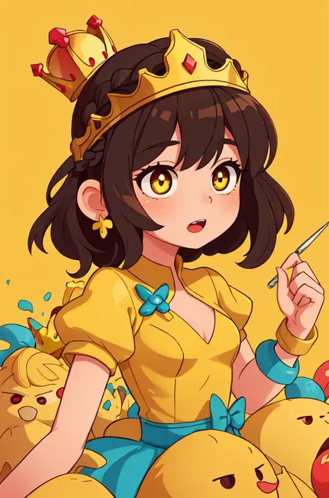 masterpiece,best quality,upper body,1girl,small breasts,yellow theme,abstract,pillarboxed,crown braid,symbol-shaped pupils,drunk,cut-in
Negative prompt: lowres, bad anatomy, bad hands, text, error, missing fingers, extra digit, fewer digits, cropped, worst quality, low quality, normal quality, jpeg artifacts, signature, watermark, username, blurry,nsfw,
Steps: 20, Sampler: DPM++ 2M, CFG scale: 5, Seed: 2594769572, Size: 512x768, 