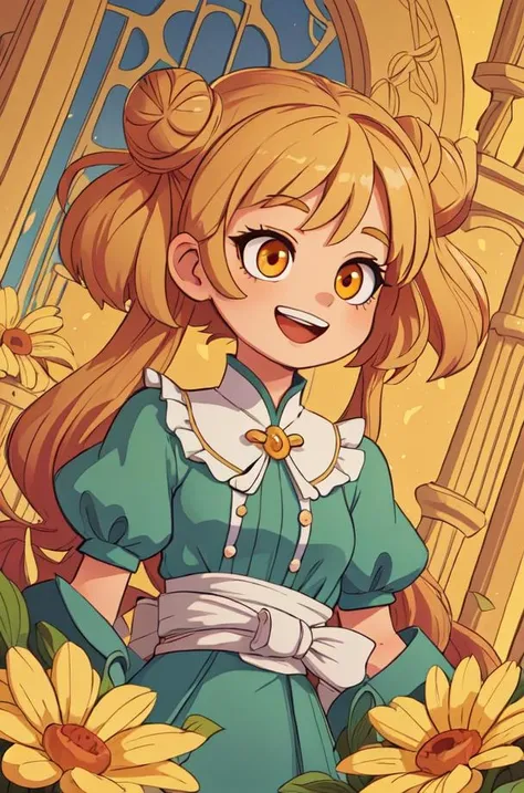 masterpiece,best quality,upper body,1girl,small breasts,yellow theme,art nouveau,column lineup,triple bun,multicolored eyes,happy,dutch angle
Negative prompt: lowres, bad anatomy, bad hands, text, error, missing fingers, extra digit, fewer digits, cropped, worst quality, low quality, normal quality, jpeg artifacts, signature, watermark, username, blurry,nsfw,
Steps: 20, Sampler: DPM++ 2M, CFG scale: 5, Seed: 2594769519, Size: 512x768,