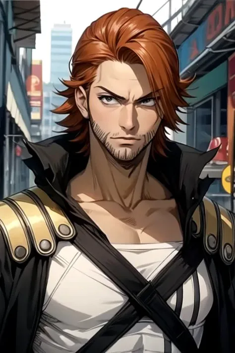 masterpiece, best quality, , 1boy, solo, male focus, looking at viewer, upper body, , , realistic, <lora:gildarts_clive:0.66>, gildarts_clive, orange hair, black eyes, , vampire costume, ,