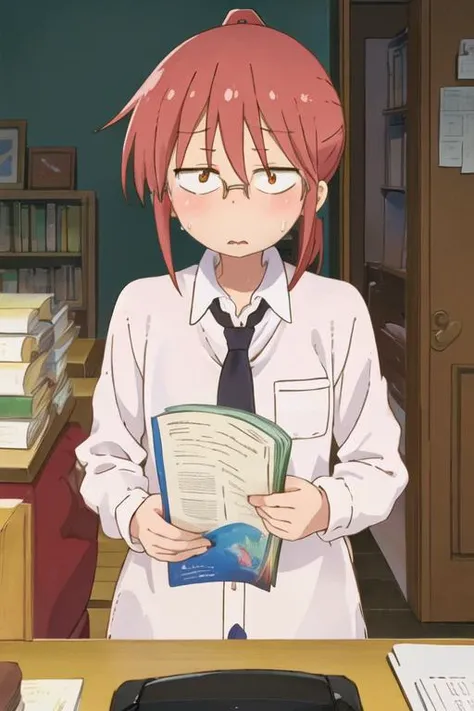 top-quality、hight resolution、女の子 1 人、、medium-hair、ponytail, shirt、unintrested look on his face, flat cheast, couch, ((masturbating)), pussy, no pants