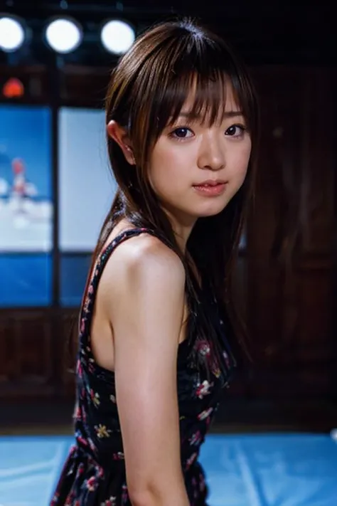 RAW portrait photo, petite [KonnoAsami:0.4]  <lora:Mild detail adjusterV10_4:0.5>, on stage <lora:Asami_lora_11:0.7>   