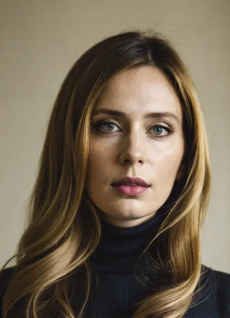 A stunning intricate full color portrait of (sks woman:1), wearing a black turtleneck, epic character composition, by ilya kuvshinov, alessio albi, nina masic, sharp focus, natural lighting, subsurface scattering, f2, 35mm, film grain, <lora:locon_annedudek_v1_from_v1_64_32:1.25>