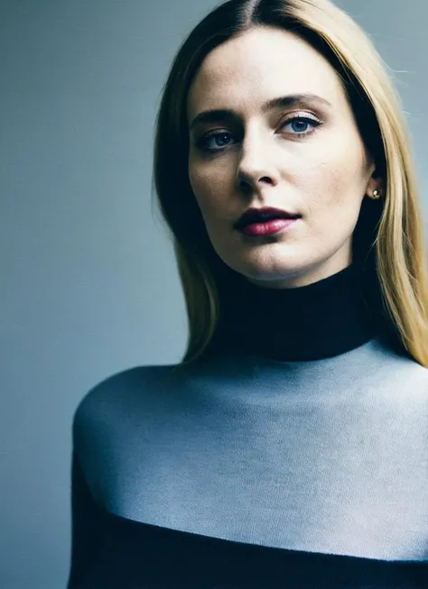 A stunning intricate full color portrait of (sks woman:1), wearing a black turtleneck, epic character composition, by ilya kuvshinov, alessio albi, nina masic, sharp focus, natural lighting, subsurface scattering, f2, 35mm, film grain, <lora:locon_angelakinsey_v1_from_v1_64_32:1.25>