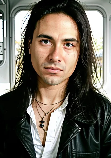 (AndreMatosQuiron person), (masterpiece),(best quality), (realistic) (detailed), photo, 
1boy,  facial hair, (black eyes), long hair,  Vest Pocket Autographic Kodak Camera,  soft lighting, dynamic angle, realistic lighting,  (natural skin texture), (intricate details), hdr,Hot pink,by Mikhael Subotzky, stereogram, dusk, a parallel dimension of cyborgs,  trending on ConceptArtWorld,
<lora:quiron_AndreMatos_v1_lora:0.86>