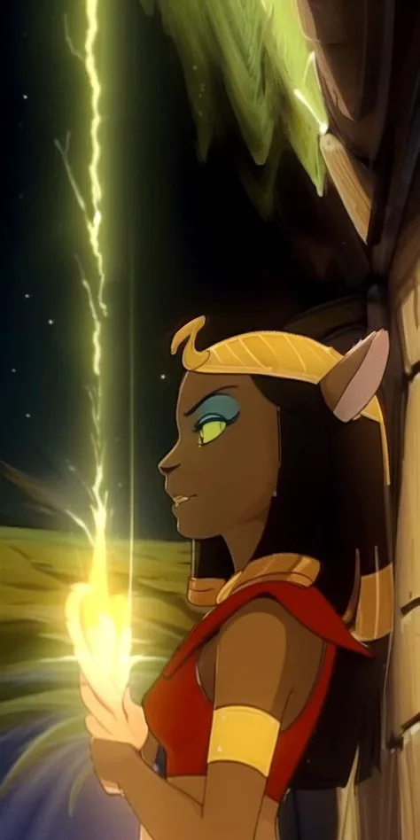 (((epic-Ultra-HD-details, epic-Ultra-HD-highlights, epic-photo-same-realistic, upscaled-resolution, optimal))) (((ideal-sweetie-cutesie, relaxed, glow-of-life))) <lora:CARTOON_AladdinTV_Mirage_ownwaifu:1> cartoon-cat-girl, snout, hair-ornament, eyeshadow, mirage
