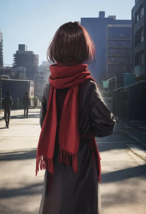 scenery, no humans, colorful, building, solo, multicolored scarf, day, multicolored clothes, facing away, scarf, sunlight, looking away, red emotion \(identity v\), urban, shadow, blue background, outdoors,
masterpiece, best quality
<lora:GUXLlokr8f-000183:0.95>