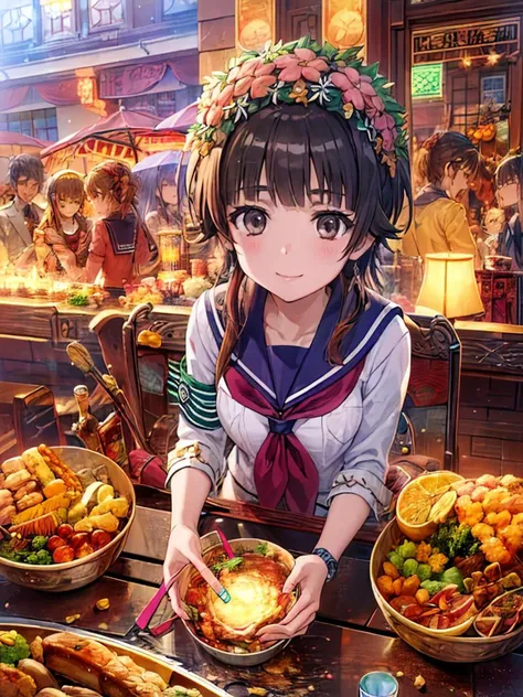 (((pixel-perfect, detail-perfect))) best quality, masterpiece, 1girl <lora:uiharu-toaru-01:0.8>, uiharu kazari <lora:detail_slider_v4:5> ,sakugawa school uniform, armband, light smile,