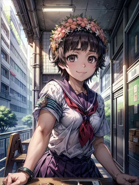 (((pixel-perfect, detail-perfect)))  best quality, masterpiece,  1girl    <lora:uiharu-toaru-01:0.8>, uiharu kazari  <lora:detail_slider_v4:2>  ,sakugawa school uniform, armband, light smile,