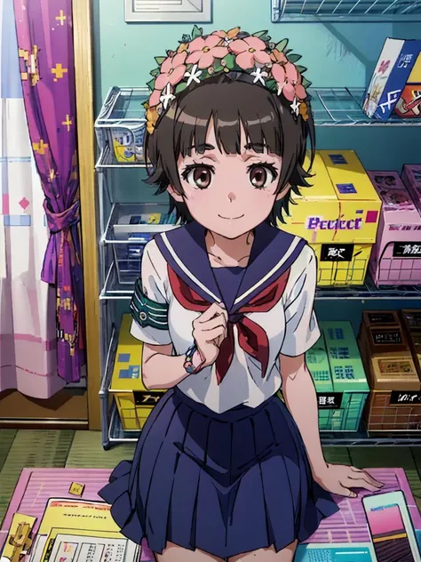 score_9,score_8_up,score_7,masterpiece,best quality,source_anime,<lora:kano_singer_pony:0.8>,kano_singer_v1,1girl,short hair,brown hair,blue eyes,shrot sleeves,hair ornament,choker,bangs,dress,puffy sleeves,puffy short sleeves,skirt,white thighhighs,collarbone,dear ears,star hair ornament,sailor collar,antlers,<lora:onahole_package_XL(pony)v10:1>,white background,arms behind back,blush,embarrassed,a package with a girl drawn on it,onahole package,spread legs,indoors,school,classroom,table,onahole package,standing,medium breasts,
