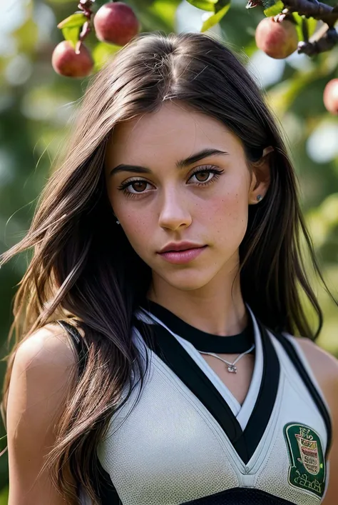 beautiful woman ( EPR4ch3Br0ckm4n:.99), perfect hair, jewellery, ((portrait)), (closeup:1.3), ((from the waist up)), (((  A peaceful orchard ripe fruit hanging from the trees :1.2 ))), natural skin texture,  (( Rugby jersey, Rugby shorts, rugby cleats, mouthguard :1.2)), 24mm, 4k textures, soft cinematic light, adobe lightroom, photolab, hdr, intricate, elegant, highly detailed, sharp focus, ((((cinematic look)))), soothing tones, insane details, intricate details, hyperdetailed, low contrast, soft cinematic light, exposure blend, hdr, faded, now, ("I've got a bad feeling about this.":1.1)