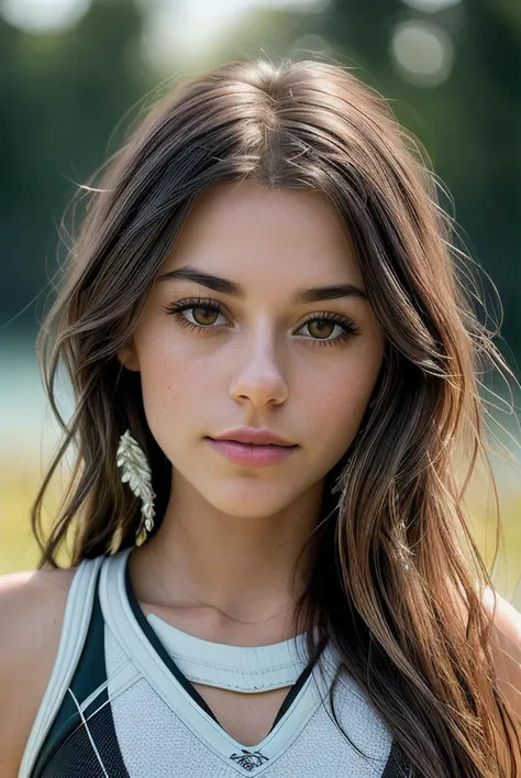 beautiful woman ( EPR4ch3Br0ckm4n:.99), perfect hair, jewellery, ((portrait)), (closeup:1.3), ((from the waist up)), (((  A serene country pond frogs croaking in the distance :1.2 ))), natural skin texture,  (( Lacrosse jersey, Lacrosse shorts, lacrosse cleats, protective gloves :1.2)), 24mm, 4k textures, soft cinematic light, adobe lightroom, photolab, hdr, intricate, elegant, highly detailed, sharp focus, ((((cinematic look)))), soothing tones, insane details, intricate details, hyperdetailed, low contrast, soft cinematic light, exposure blend, hdr, faded, now, ("I've got a bad feeling about this.":1.1)