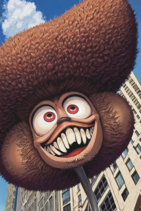 Creep fluffy funny bug-eyed Cockroach clown, detailed expressive eyes, big head, huge ears, laughs, funny eyes, funny caricature, humor, cinematic, hyperdetalization, real photo, random angle, rich color, detailed texture, fur