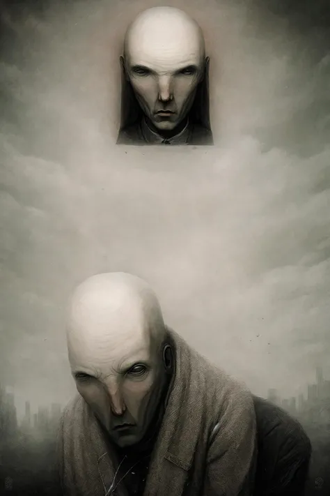 surrealistic and strange art by Anton Semenov <lora:Anton_Semenov_ArtStyle:0.85>
