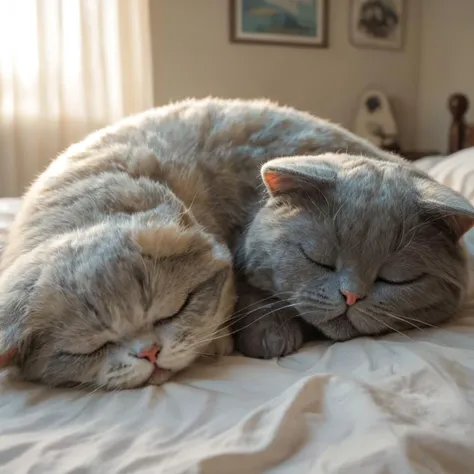 score_9, score_8_up, score_7_up, score_6_up, BREAK, Fat cute cat sleeping on small comfy bed, AP, ((British shorthair)), animal focus, aleksA4, chonky, chonkers, cozy, home, round circle bed, Day time, sun shine, fluffy, realistic, raw photo, dramatic angle, soft lighting, sleep