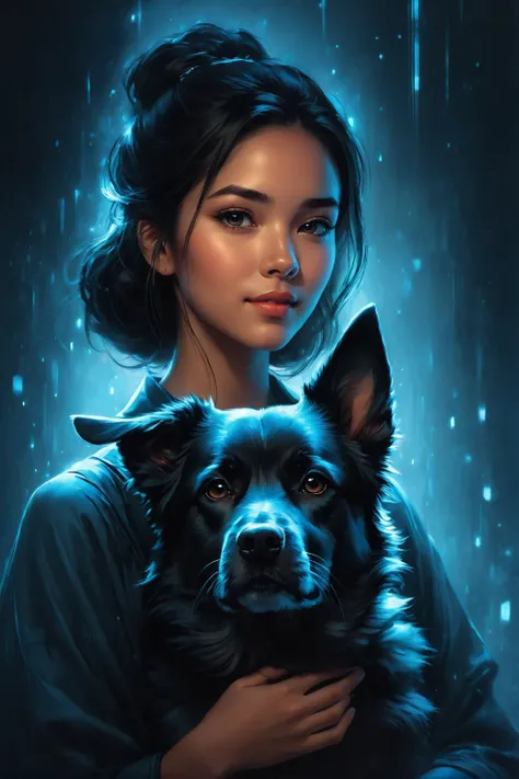 by Cynthia Sheppard, by Charlie Bowater, by Phuoc Hoai Nguyen, cute 18 year old woman and her dog, digital painting, digital oil pastel on canvas<lora:oil_pastel:1.00> of a cinematic photo <lora:juggernaut_cinematic:1.00>, by Reylia Slaby <lora:clothing_slider:2.00><lora:aesthetic:2.00><lora:great_lighting:2.00> <lora:faetastic:0.25>, spectral