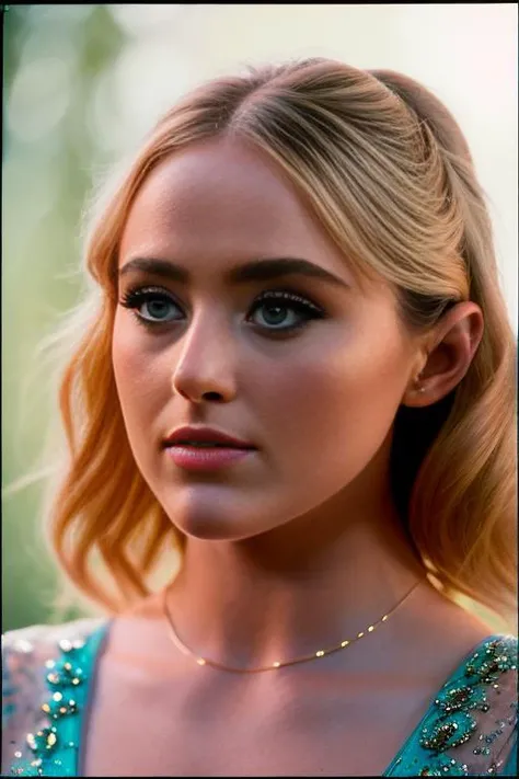 Raw photo of Kathryn Newton, (8k UHD, ultra-realistic, high quality, masterpiece, award-winning), wearing (classy outfit), ((stunning environment)),(highly detailed skin):1.2, (detailed face features), (detailed eyes:1.2), (heavy makeup), beauty marks, seducing the viewer, curvy lean body, immersive photo, dramatic, intricate, vivid scene, saturated colors, extreme details, cinematic lighting, photographed on a professional NIKON(absurdes, 50mm prime lens, F/1.4, DSLR, sharp focus, cinestill 800, 8mm film grain, HDR) <lyco:Kathryn Newton:1.4>