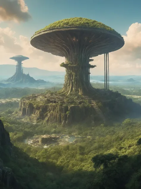 Concept Art,(masterpiece:0.3) high detailed,bright natural lighting,shadows,high contrast,a tropical Forest in alien planet,two big moons in sky,Old civilization ruins,seeing (mythical alien not on earth plantations Neon lights on Flower kind plants) Trees plants and flowers from the ground,view from below,atmospheric dreamscape painting,dream scenery art,highly detailed visionary art,cgi style,vibrant oil painting,splash art,Cozy mystery,masterpiece 8k wallpapper,neoplasticism,Unreal Engine,dramatic lightingvines,overgrown,ink stains,ink splatters,ink runs,ink spots,faded ink,ral-dissolve,linquivera,liiv1,on parchment,