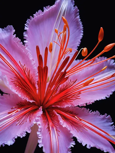 ((detailed)), ((masterpiece)), ((best quality)), (Exquisite), (Enchanting), (Elegant), (Lycoris radiata), Flower, Conceptual, Non-figurative, Controlled illumination, Photography lighting, Controlled light, Distant subjects, Extreme reach,