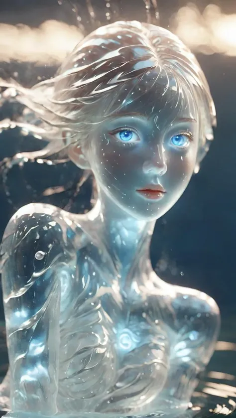 <lora:xl-shanbailing-æ°´åç´ 1011waterV20:0.85>,water element,a 1girl made of water,water,1girl,((BLUE eyes)),((glowing)),