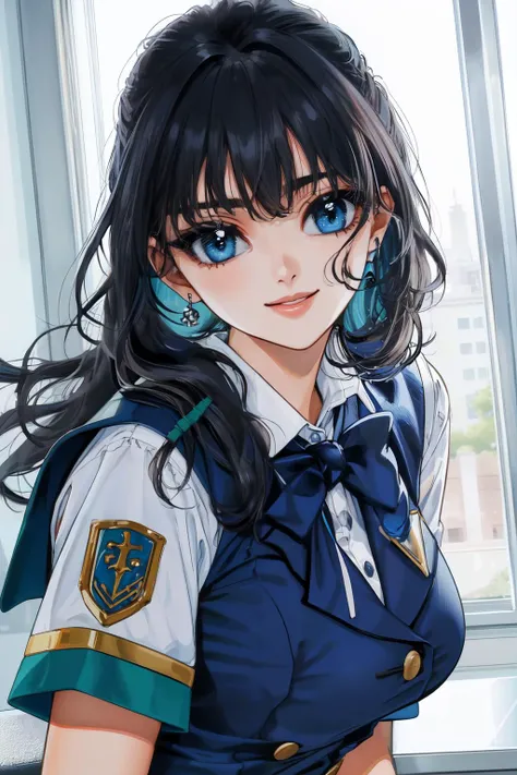 (best quality, masterpiece, RAW photo,ultra-detailed:1.2), <lyco:GoodHands-beta2:1.0>,1girl,solo,looking at viewer,smile <lyco:Magic_Knight_Rayearth-10:0.9>Rayearth <lyco:anime_minimalist_v1-000020:-0.5> bust shot,
blue long hair, blue eyes, school uniform, large breasts,
