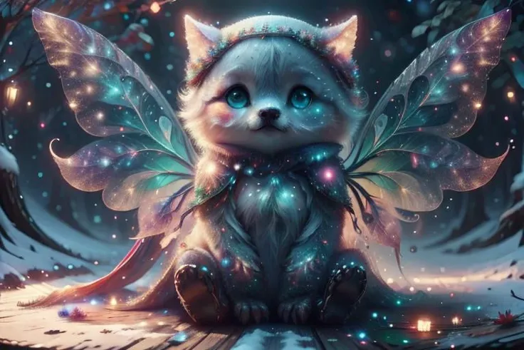 RAW photo,award winning photo,(masterpiece:1.3),(best quality,ultra detailed,intricate),(pretty eyes:1.2),open bright eyes,"dark clear winter sky with colorful aurora lights",<lora:aurora-style-richy-v1:0.8>,aurora-style,, winter fairy, glittery face, transparent wing, transparent Christmas style close, at the north-pole , Santa's workshop