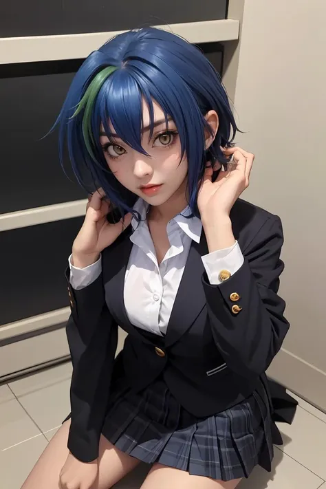 (masterpiece, best quality), 1girl, beautiful face,   <lora:xenovia_quarta:1> xenovia_quarta, short hair, hair between eyes, school uniform, pleated skirt