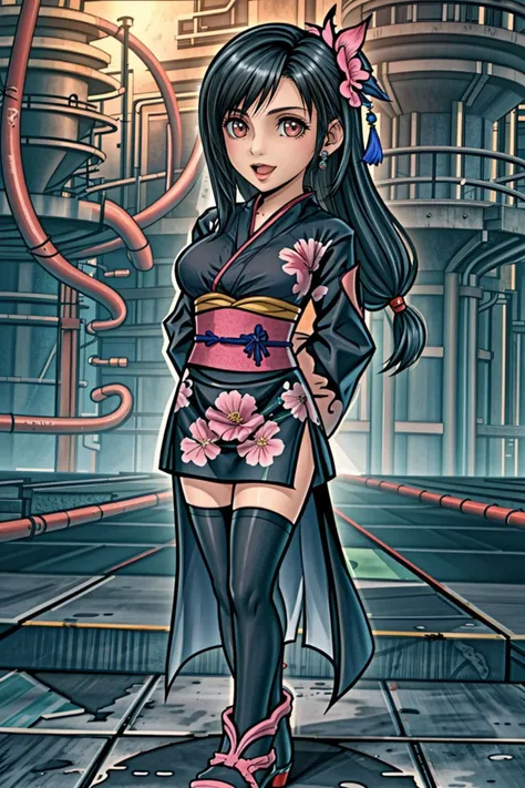 <lora:lcm_lora_sd15:1>,
(masterpiece,best quality,8k,beautiful and aesthetic,perfect light:1.2),
solid-best-physical-appearance-perfect::2,
cosplay,(HUGE BREASTS:1.3),wind,(floating hair:1.2),PERFECTEYES EYES,narrow_waist,slender,skinny,(dynamic_angle),sexy posture,
<lora:tifaV16offsetbz4x3:0.5>,
TIFA LOCKHART,red eyes,black hair,bangs,long hair,
full-face blush,blush,(smile),open mouth,
tifa lockhart's exotic dress,flower,hair flower,hair ornament,pink flower,(black kimono:1.2),obi,sash,tassel,wide sleeves,zettai ryouiki,black thighhighs,
looking_at_viewer,standing,leaning forward,(arms behind back),((full body)),
outdoors,
<lora:[R]Xn}0{LORA.add_detail:0.2>,
<lora:[OMQ*S][vw<w[.locon_perfecteyes_v1_from_v1_64_32:0.6>,
<lora:[uk]dissidia_v1:0.7>,(DISSIDIA:1.6),