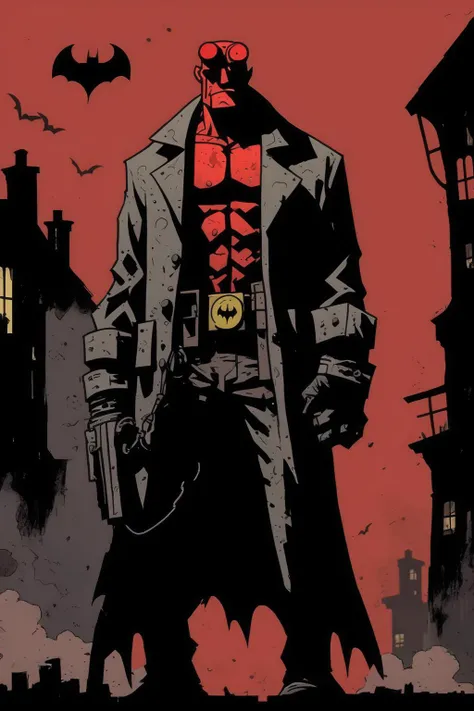 <lora:Mike Mignola Style:1>Mike Mignola Style - batman style mike mignola style hellboy style dark sombre