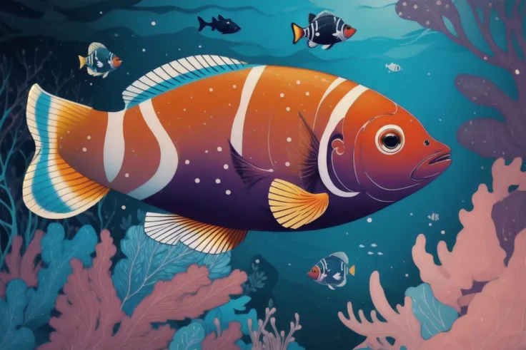 best quality, glowing, outdoor, animal, Clownfish, dark background <lora:glowing02:0.8> <lora:add_detail:0.5> <lora:boldline:0.2>