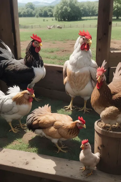chicken, animal, farm