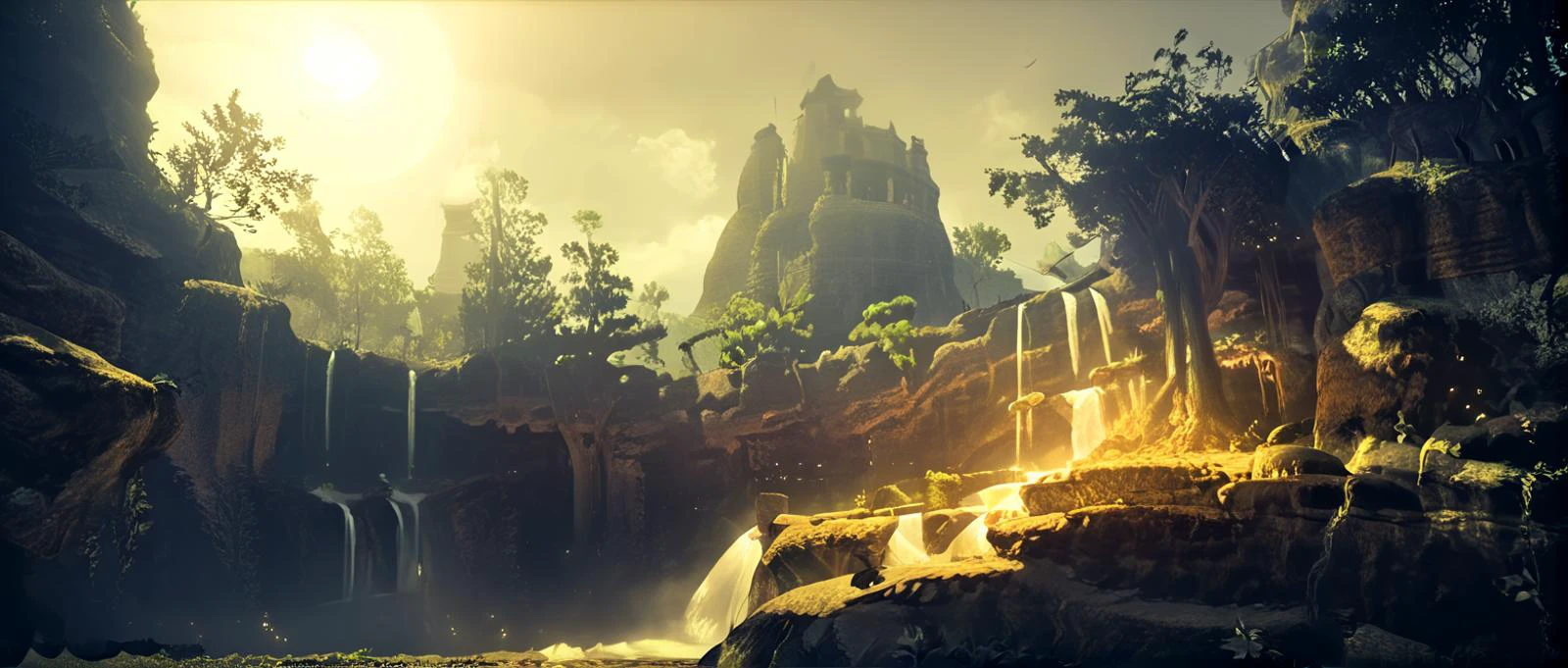 score_9, score_8_up, score_7_up, score_6_up, score_5_up, score_4_up, <lora:nier_automata_scenery:1.0> nierscene, scenery, sharp, detailed, mysterious, landscape, disembodied entities, forest, mucus, waterfall, midnight, moon, dark yellow theme, light particles, cinematic lighting <lora:add-detail-xl:1.5> <lora:xl_more_art-full_v1:0.7>