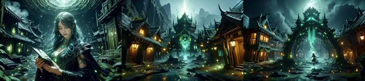 (otherworldly, otherworldly atmosphere, otherworldly appearance), highly insanely detailed, masterpiece, top quality, best quality, highres, 4k, 8k, RAW photo, ((ancient egyptian theme:1.2)), Hong Kong structure, structure, 
(mystical theme), mystical gatmosphere, arcane sanctuaries, otherwordly aura, 
(long_hair, long hair, random colors hair, glowing hair, hair over one eye, long messy hair), 
(eyelashes, eyeliner, eyeshadow, eyelashes, long eyelashes), 
collar, earrings, jewelry, necklace, armlet, 
tentacle, (underwater), nsfw, 
Homestay, Resort, Guest House, 
building, structure, still life, swirling energy, 
action pose, 
drunk, closed eyes, 
high-heels, 
abandoned building, shopping mall, overgrown with vegetation, [volumetric fog], cinematic lighting, colorful, 
<lora:AcidMagic-22:0.9>, AcidMagic, fantasy, toxic corrosion, acid aura, 
curvy, big breasts, blue eyes, blonde hair, long hair, blunt bangs, hair over one eye, headband, kind smile, earnest, cape, circlet, bohemian dress, scarf, belt, 
1girl, holding a AcidMagic book, eerie dark magical library, (fantasy world)