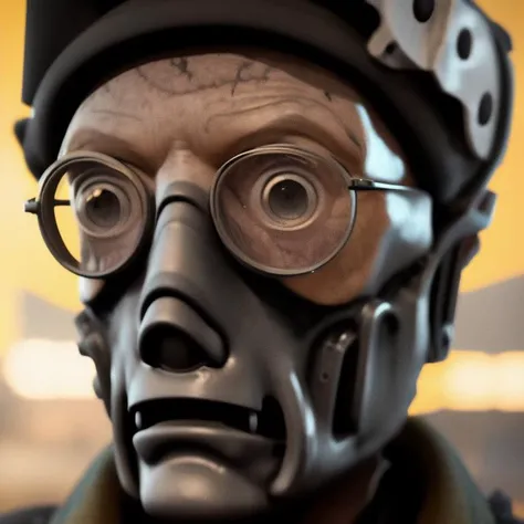 fallout ghoul, lauterbach, glasses, detailed, 8k
