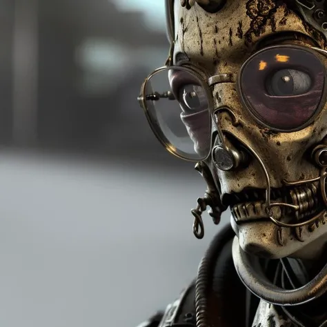fallout ghoul, lauterbach, glasses, detailed, 8k