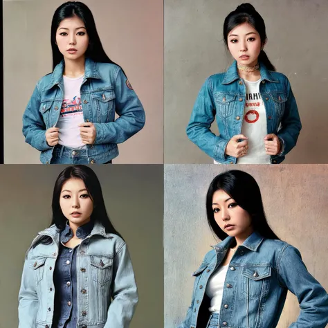 <lora:gvgvs:1> gvgvs:1, asian woman, jean jacket