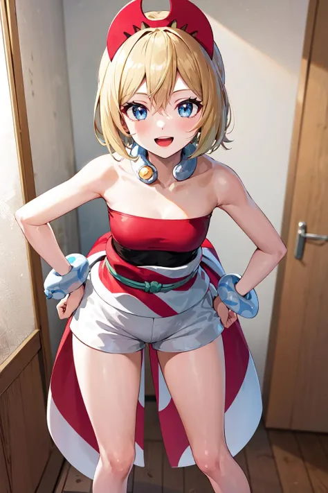 Micro Bikini, Kugisaki Nobara, 1chica, ahegao, They are smiling, sudar, brillo en el cuerpo, Playa, Axilas, arms behind your head, ((delgado, Cuerpo fino y elegante, caderas grandes y marcadas,)) ((Cuerpo delgado en la parte superior, cuerpo exuberante en la parte inferior, caderas grandes y piernas gruesas ))