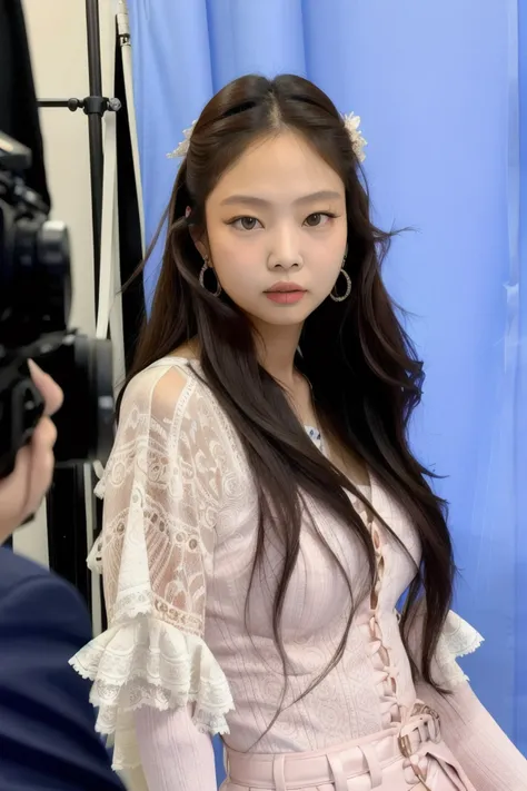 jennie, (looking_to_camera:1.1)
,best quality, realistic, photorealistic,ultra detailed,extremely detailed face
<lora:jennie-sd1.5-000004:0.8>
