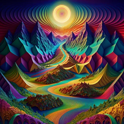 wallpaper, background, scenic landscape, tessellated, topographic style, psychedelic, highly detailed, sharp focus, fractal, <lora:FairyTaleV20_SD1.5:1>