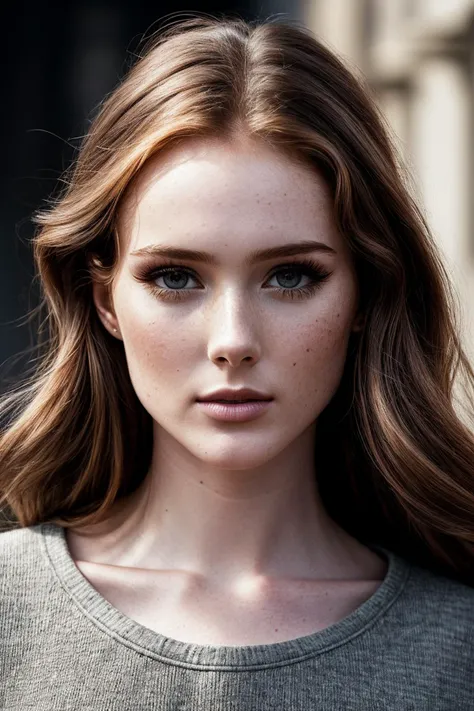 photo of beautiful (gh3nchy-135:0.99), a woman with perfect hair, wearing Heather Gray (apron:1.1), (plain background:1.1), (closeup portrait), modelshoot style, (extremely detailed CG unity 8k wallpaper), professional majestic photography, (Leica M6 Camera), 24mm, exposure blend, hdr, faded, extremely intricate, High (Detail:1.1), Sharp focus, dramatic, soft cinematic light, (looking at viewer), (detailed pupils), 4k textures, elegant, ((((cinematic look)))), soothing tones, insane details, hyperdetailed, low contrast