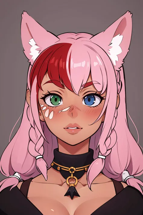 masterpiece, best quality, AS-Adult:1.3, portrait, TayelleEbonclawManityro, cat eyes, (heterochromia:1.2), facial mark, scar on nose, <lora:TayelleEbonclaw_V1-Manityro-prodigy:.95> <lora:Acateye_v100:1>