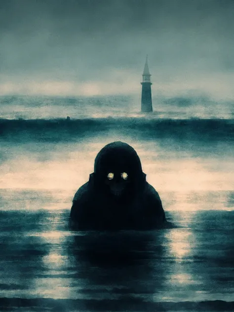 masterpiece, best quality, 1other, solo, seaside,  horror theme, highly detailed, <lora:DarkSpheraStyle:0.7> <lora:add_detail:0.6>, slate atmosphere, cinematic, dimmed colors, dark shot, muted colors, film grainy, lut, spooky