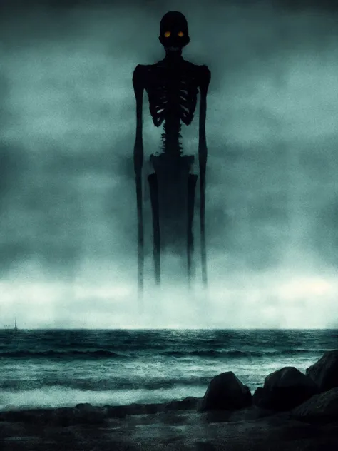 masterpiece, best quality, 1other, solo, seaside,  horror theme, highly detailed, <lora:DarkSpheraStyle:0.7> <lora:add_detail:0.6>, slate atmosphere, cinematic, dimmed colors, dark shot, muted colors, film grainy, lut, spooky