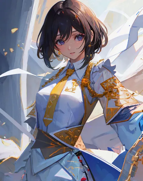 4K, Masterpiece, highres, absurdres,
solo, shirt, black hair, standing, jacket, white shirt, female focus, necktie, pants,fair skin, parody, cute female, realistic, beautiful esd_woman wearing epMatador outfit,perfect esd_face
<lora:epMatador1:1> <lora:esd:0.6>