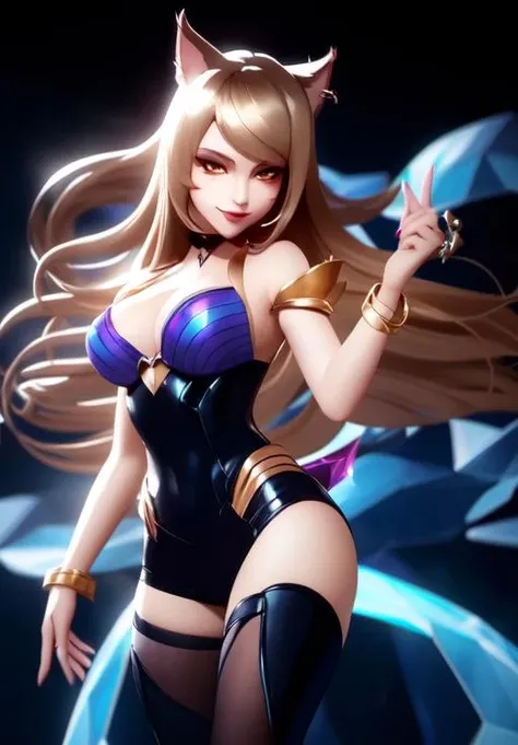 <lora:kda_ahri:0.8>, kda_ahri, dancing, seductive smile,, (acclaimed, alluring, captivating, exciting, gorgeous, striking:1.3), seductive, (trending on CGSociety, trending on pixiv, contest winner:1.3)