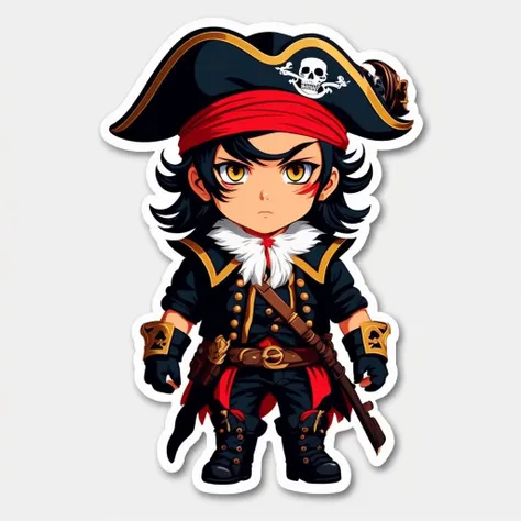 A pirate boy 
,sticker,,stickers
, <lora:StickersRed15PasWithTE:1>