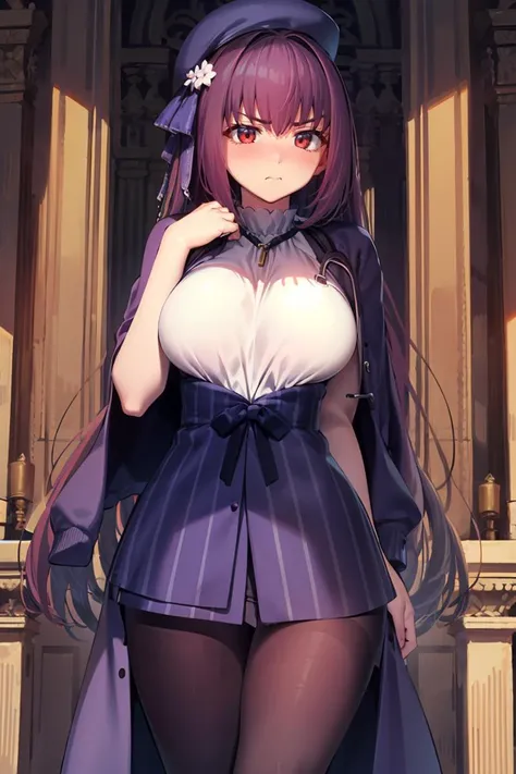 (masterpiece, best quality), 1girl, solo,
blush, closed mouth, serious, embarrassed,
<lora:Ranshi-To-Kimi-To (Santa):1>, breasts,
<lora:FGOSkadiv2:0.9> FGOFES, FEScloth