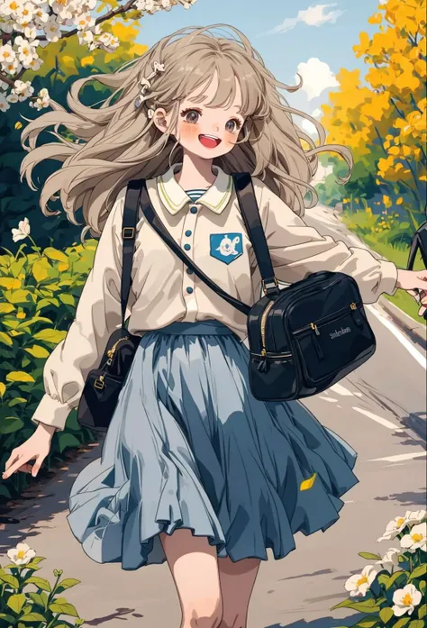On a bright spring day (day:1.0), under the clear blue sky (sky:1.0),
BREAK
a high school girl walks with her hair dancing lightly in the wind (hair:1.0). The image is softened at the edges, capturing the youthful and vibrant essence of the scene.
BREAK
Her smile, rendered in soft focus, illuminates the surroundings (smile:1.0) and her school bag symbolizes her passion for learning (school bag:1.0).
BREAK
Each stride she takes is full of energy (stride:1.0), and her light laughter rings through the air (laughter:1.7), encapsulated perfectly with the soft focus technique.
BREAK
The background is slightly blurred, emphasizing her in this springtime scene. <lyco:littledog:1.0>